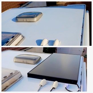 Montage d'un Panneau Solaire Avant/Apres